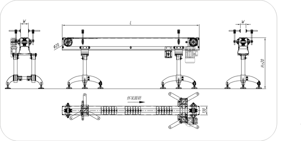 分道鏈板輸送機(jī)示意圖 分道鏈板輸送機(jī)示意圖